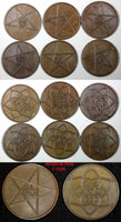 Morocco Yusef  Bronze 1330 Pa (1912) 10 Mazunas 30mm Y# 29.1 RANDOM PICK(1 Coin)