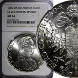 Austria Maria Theresia Silver  (.833) 1780 Thaler NGC MS64 28.06 g. KM# T1  (24)