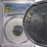 Germany-Third Reich Zinc 1941 A 1 Reichspfennig WWII PCGS MS64 KM# 97 (85)