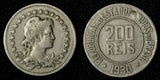 BRAZIL Copper-Nickel 1930 200 Reis Liberty 25mm KM# 519 (27 800)