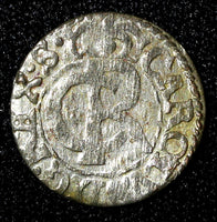 Livonia Riga CARL XI of Sweden (1660-1697)Silver 1662 Solidus,Schilling KM#55(8)