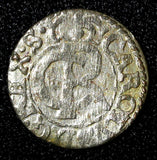 Livonia Riga CARL XI of Sweden (1660-1697)Silver 1662 Solidus,Schilling KM#55(8)