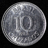 BRAZIL Stainless steel 1988 10 Cruzados UNC/BU KM# 607  (28 089)