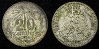 MEXICO Silver 1934 Mo  20 Centavos  Toned KM# 438 (27 052)