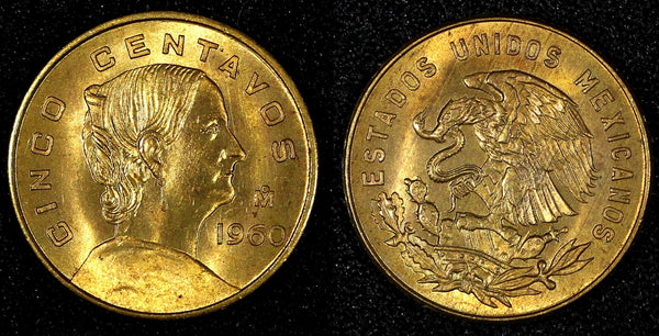 Mexico ESTADOS UNIDOS MEXICANOS 1960 5 Centavos  UNC RED  KM# 426 (27 403)