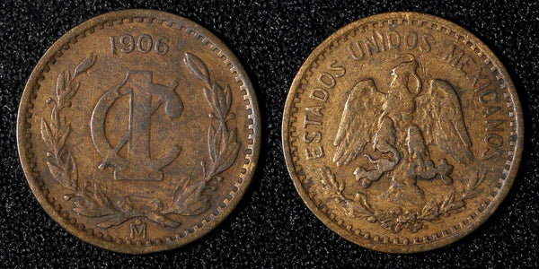 Mexico ESTADOS UNIDOS MEXICANOS Bronze 1906 1 Centavo narrow date KM# 415 (873)