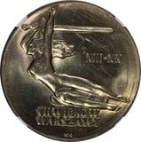 POLAND 1965 MW 10 Złotych NGC MS63 Anniversary of Warsaw Nike of Warsaw Y#54 (7)