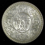 India-British George V Silver 1919 (C) Rupee Calcutta Mint KM# 524 (27 318)