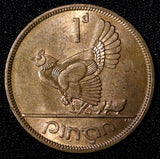 Ireland Republic Bronze 1968 1 Penny hen with chicks KM# 11 (28 990)