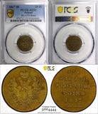 POLAND 1817 IB Ducat 25 Zlotych Warsaw PCGS AU53 TOP GRADED RARE Bit-1273 (R4)