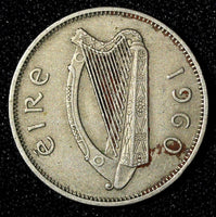 Ireland Copper-Nickel 1960 6 Pence Wolfhound KM# 13a (28 231)