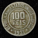 BRAZIL Copper-Nickel 1921 100 Reis Rio de Janeiro Mint KM# 518 (27 600)