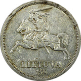 LITHUANIA Silver 1936 5 Litai Jonas Basanavicius 1 Year Type XF KM# 82 (24 348)