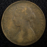 Great Britain Victoria Bronze  1876 H 1/2 Penny Heaton Mint KM# 754 (24 198)