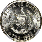 GUATEMALA Silver 1964 5 Centavos KEY DATE NGC MS66 GEM BU LUSTER KM# 261 (032)