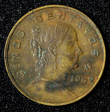 MEXICO Bronze 1962 Mo 5 Centavos Large type KM# 426 (27 909)