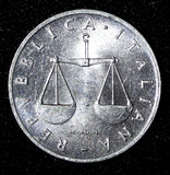 Italy Aluminum 1954 R  1 Lira Weighting Scale UNC KM# 91 (27 678)