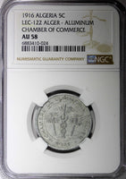 ALGERIA 1921 5 Centimes Chamber of Commerce NGC AU58 KM# TnA1  (24)