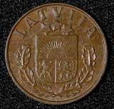 Latvia Bronze 1937 1 Santims KM# 10 (28 649)