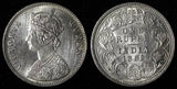 India-British Victoria Silver 1862 (B) Rupee Better Date aUNC KM# 473.1 (28 299)