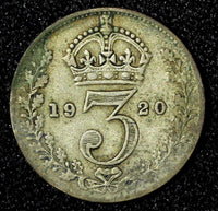 GREAT BRITAIN George V Silver 1920 3 Pence MAUNDY  KM# 813 (28 203)