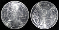 FRANCE Aluminum 1948 2 Francs 27 mm UNC KM# 886a.1  (24 167)
