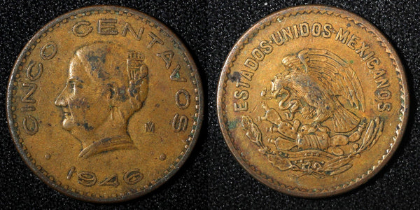 Mexico Bronze 1946 5 Centavos Josefa Ortiz de Domínguez KM# 424 (27 425)