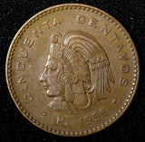 Mexico ESTADOS UNIDOS MEXICANOS Bronze 1956 50 Centavos  KM# 450 (27 527)