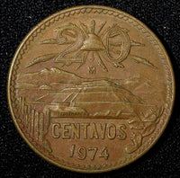 Mexico ESTADOS UNIDOS MEXICANOS Bronze 1974 Mo  20 Centavos KM# 441 (27 523)