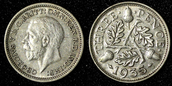 Great Britain George V Silver 1935 3 Pence KM# 831 (28 333)