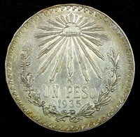 Mexico ESTADOS UNIDOS MEXICANOS Silver 1935 1 Peso Toned KM# 455 (27 062)