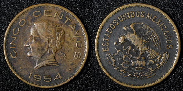 Mexico Bronze 1954 5 Centavos KM# 424  (27 925)