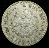 Guatemala Silver 1962 50 Centavos 31 mm Toned KM# 264 (24 651)