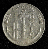 BRAZIL Copper-Nickel 1937 100 Reis Admiral Marques Tamandare KM# 536 (27 605)