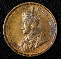 India-British George V  1930 (C) 1/4 Anna Calcutta UNC/BU Toning  KM# 512 (730)
