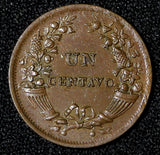 PERU Bronze 1941 1 Centavo WWII Issue Thin planchet. aUNC KM# 208a (30 133)