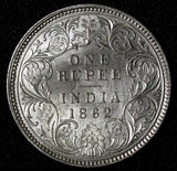 India-British Victoria Silver 1862 (B) Rupee Better Date aUNC KM# 473.1 (28 300)