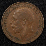 GREAT BRITAIN George V Bronze 1922 Farthing KM# 808.2 (26 609)