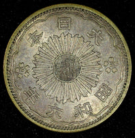 JAPAN Shōwa Silver Year 6 (1931)  50 Sen Nice Toned Y# 50 ( 27 207)