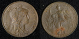 France  Bronze 1912 5 Centimes KM# 842 (30 077)