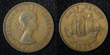 GREAT BRITAIN Elizabeth II 1955 1/2 Penny KM# 896 (28 916)