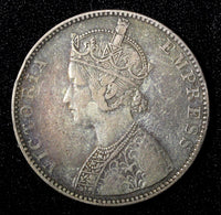 India-British Victoria Silver 1892 B incuse Rupee VF .Nice Toned KM# 492 (561)
