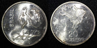 BRAZIL Silver 90% 1972 20 Cruzeiros 150th Anniversary of Independence KM# 583(7)