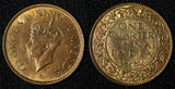 India-British George VI 1942 (B) 1/4 Anna UNC Nice Red Toning KM# 531 (30 143)