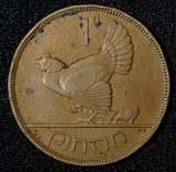 Ireland Republic Bronze 1937 1 Penny hen with chicks Last Year Type KM# 3 (974)