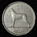 Ireland Republic 1928 6 Pence Irish Wolfhound KM# 5 (28 968)
