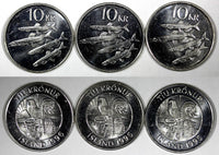 ICELAND 1996 5 Krónur Dolphins Magnetic GEM BU KM# 28a RANDOM PICK (1 COIN ) (9)