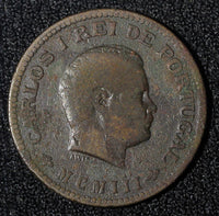India-Portuguese Charles I Bronze 1903  1/4 Tanga Lisboa mint KM# 15 (27 987)
