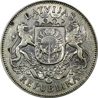 Latvia Silver 1925 2 Lati 2 Years Type 27mm KM# 8 (24 330)