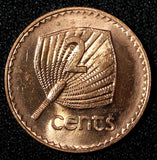 FIJI Elizabeth II 1992 2 Cents Palm fan UNC KM# 50a Random Pick (1 Coin) (036)